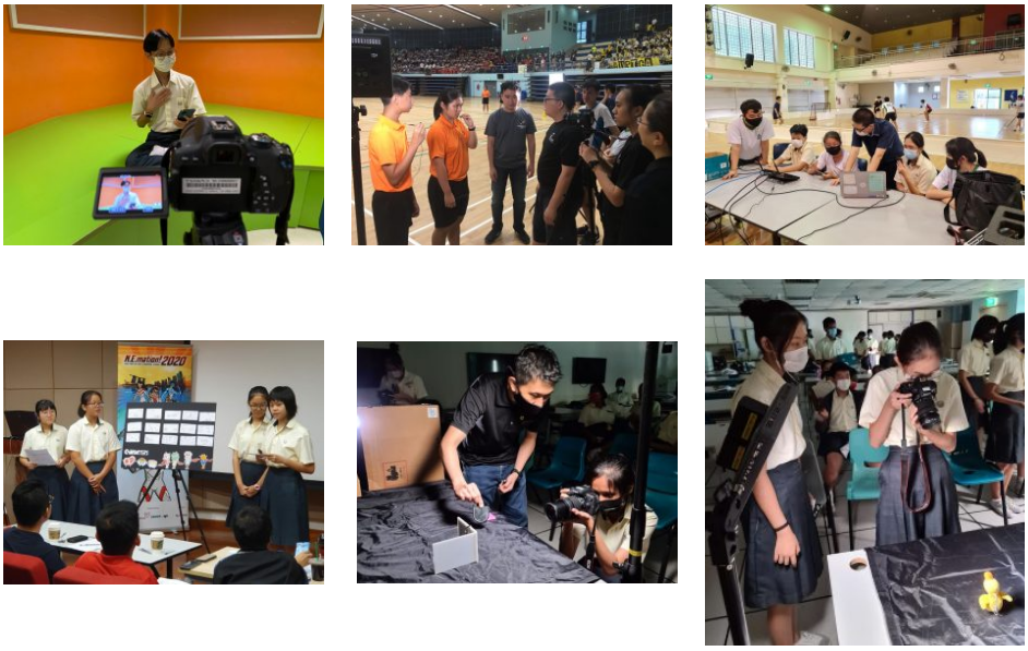Students doing media activities